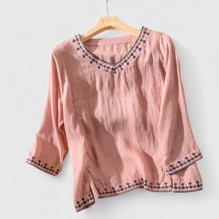 Vayla | Elegant V-Neck Blouse
