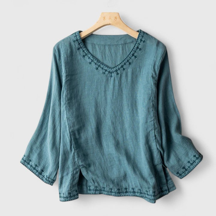 Vayla | Elegant V-Neck Blouse