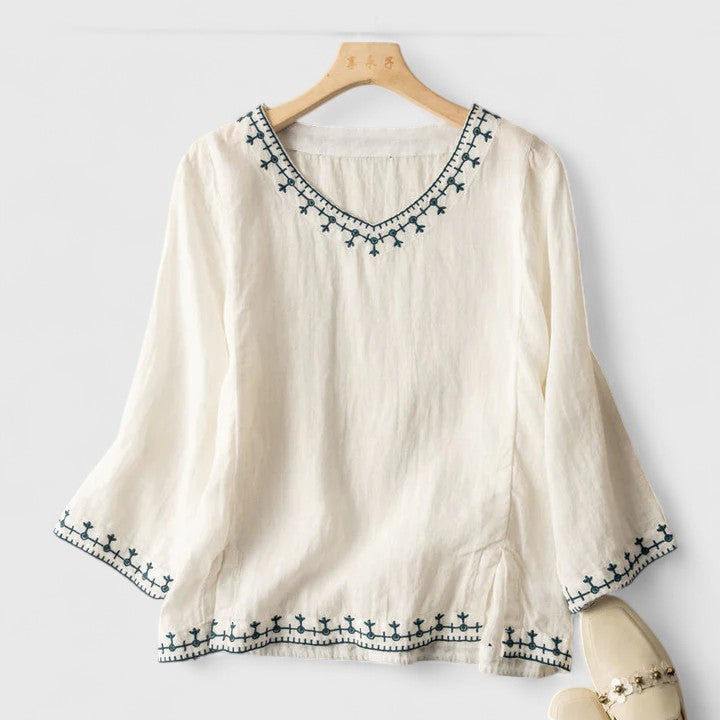 Vayla | Elegant V-Neck Blouse