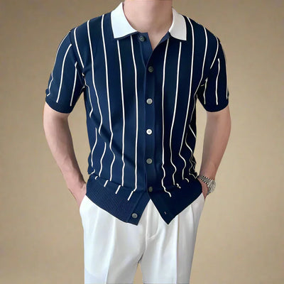 Champlain Striped Knit Polo