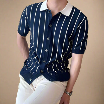 Champlain Striped Knit Polo