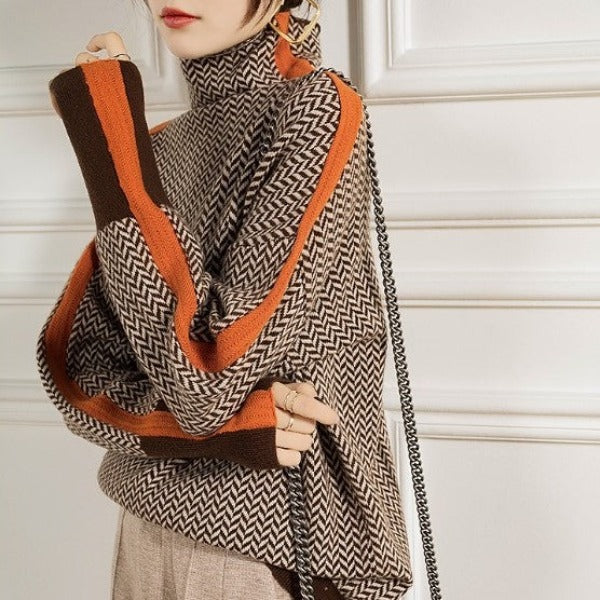 Vayla | Herringbone Luxe Turtleneck