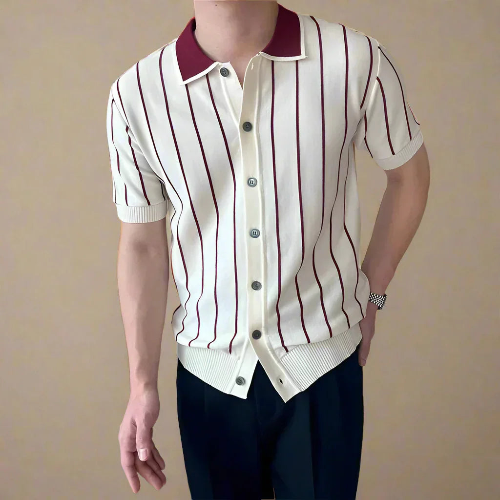 Champlain Striped Knit Polo