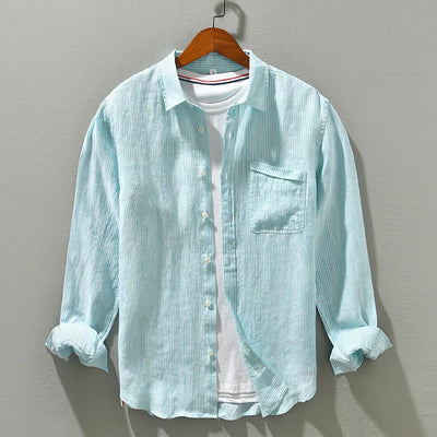 Oceanic Breeze Long Sleeve Linen Shirt