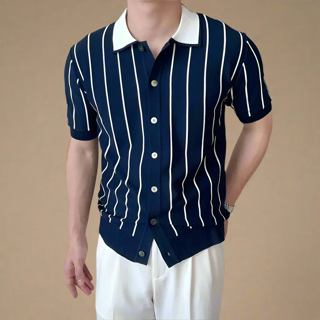 Champlain Striped Knit Polo