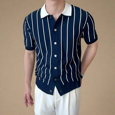 Champlain Striped Knit Polo