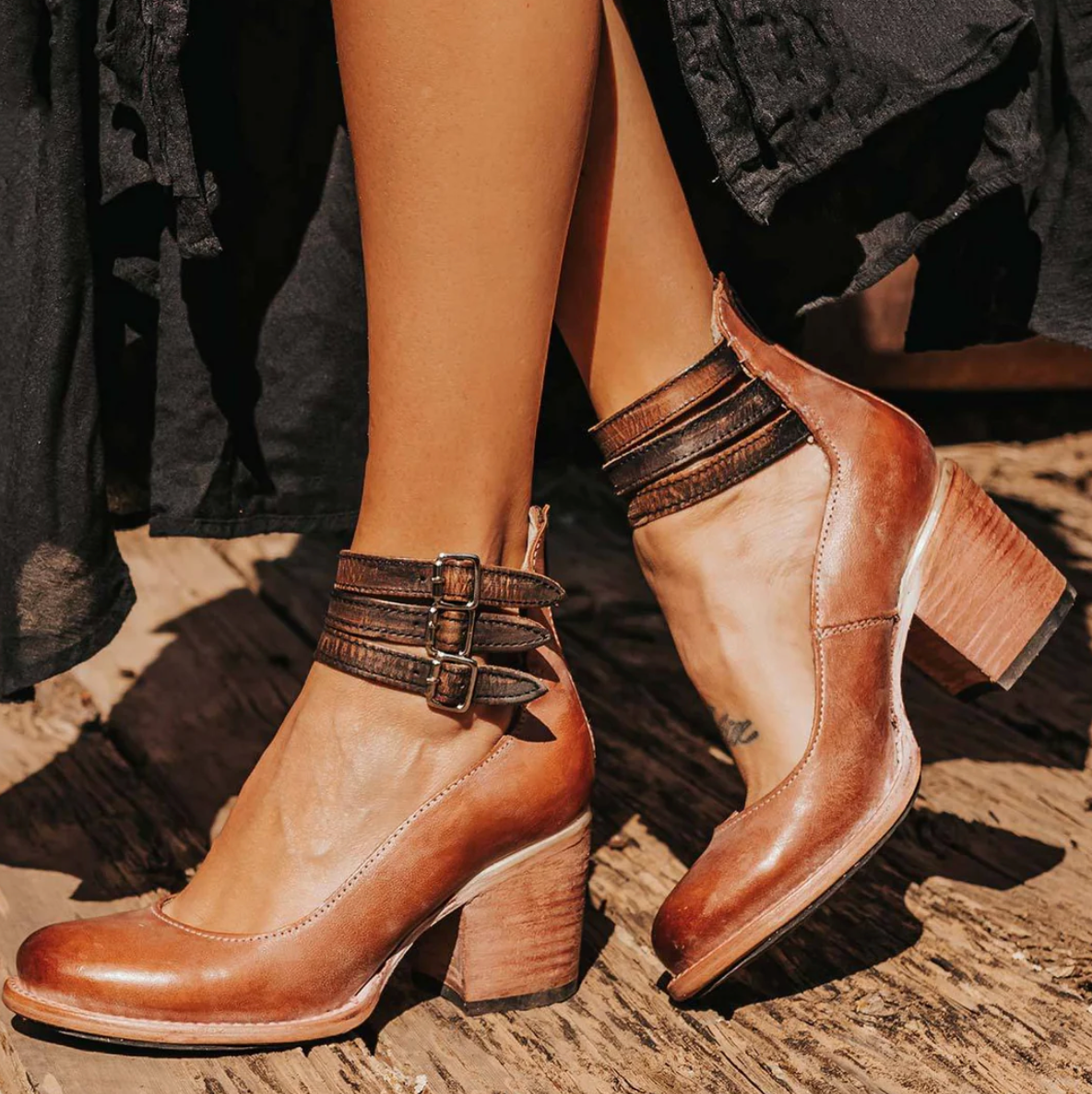 Vayla | Vintage Elegance Leather Heels