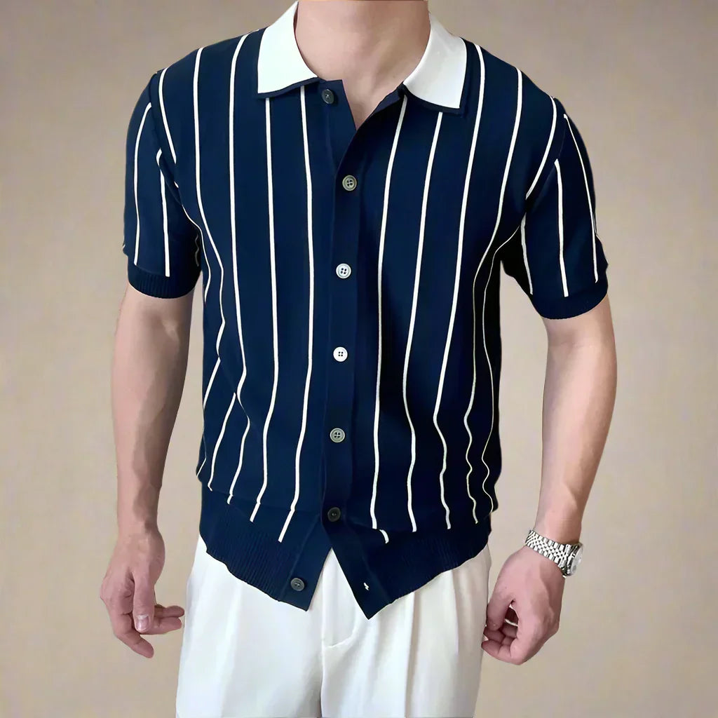 Champlain Striped Knit Polo
