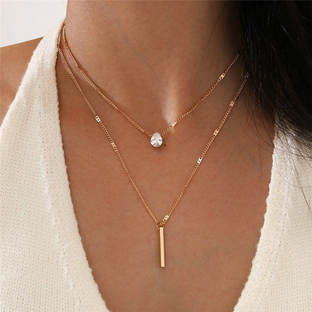 Vayla | Vintage Necklace Set with Gold Pendant