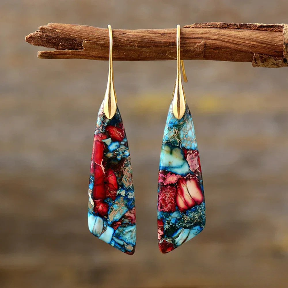 Vayla | Retro Colourful Stone Earrings
