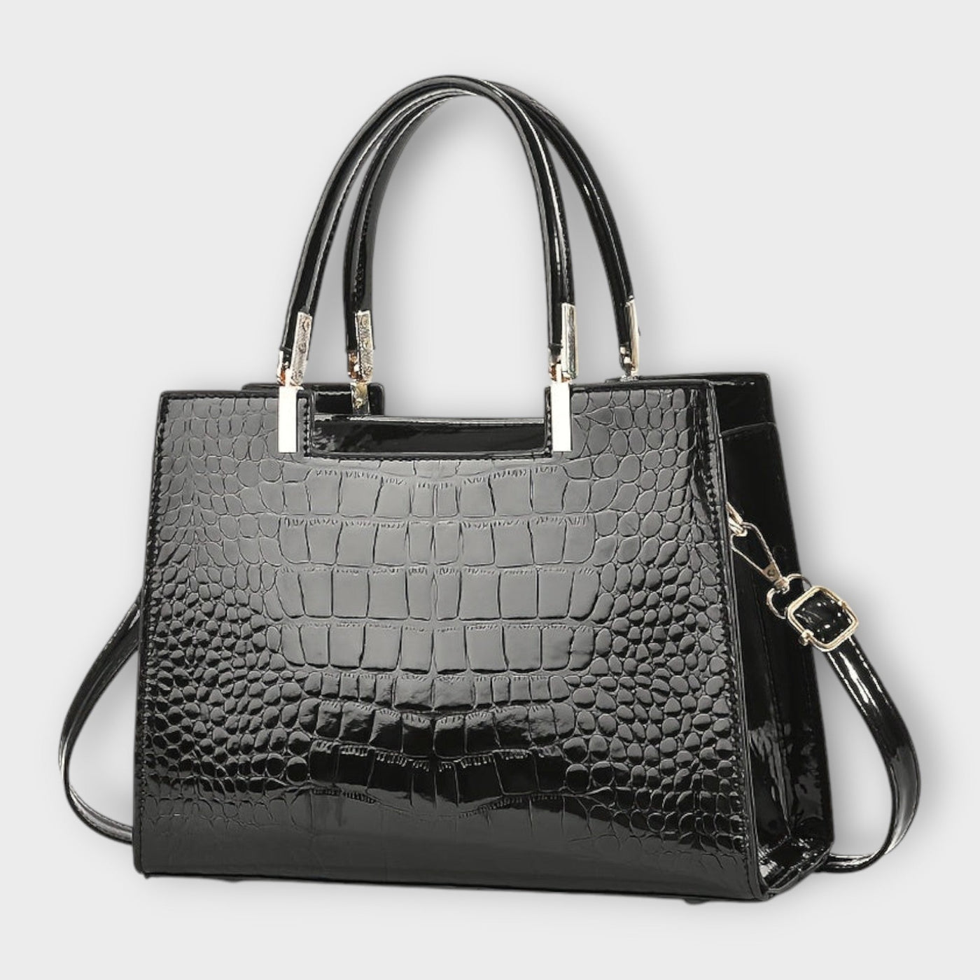 Vayla | Glossy Crocodile Pattern Handbag