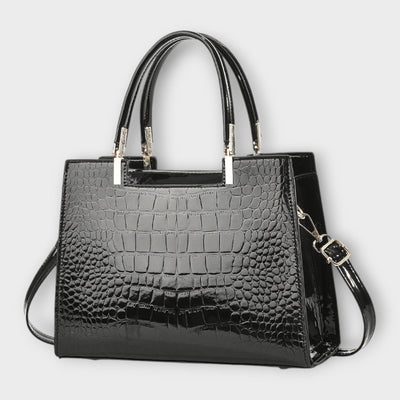 Vayla | Glossy Crocodile Pattern Handbag