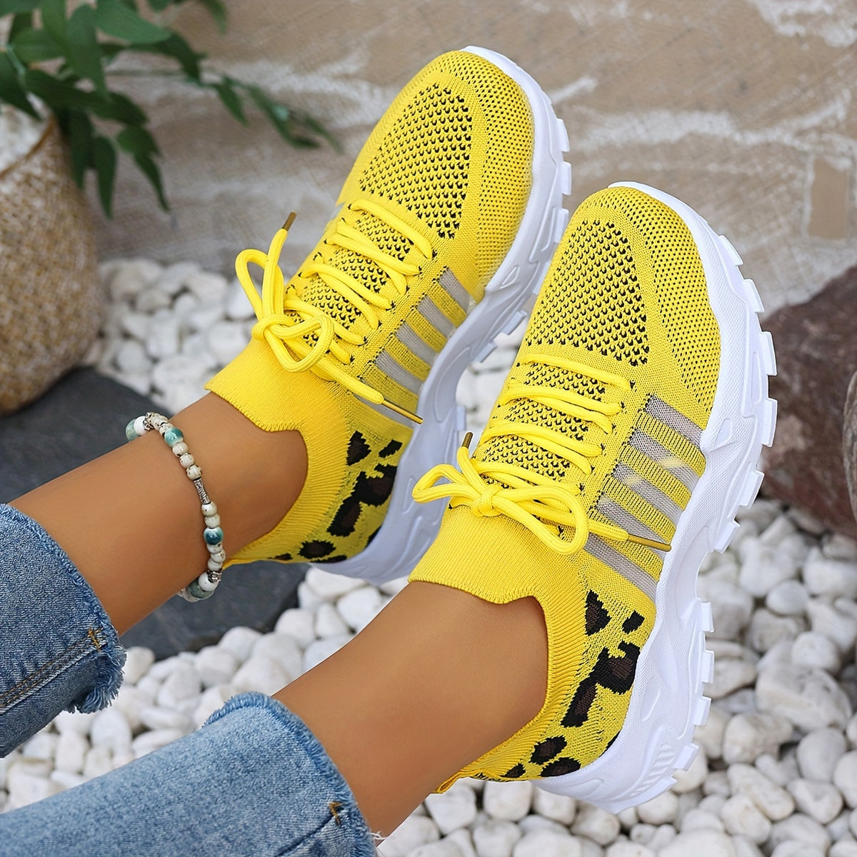 Vayla | Leopard Knit Sneakers