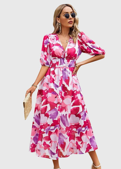 Vayla | Flattering Floral Midi Dress