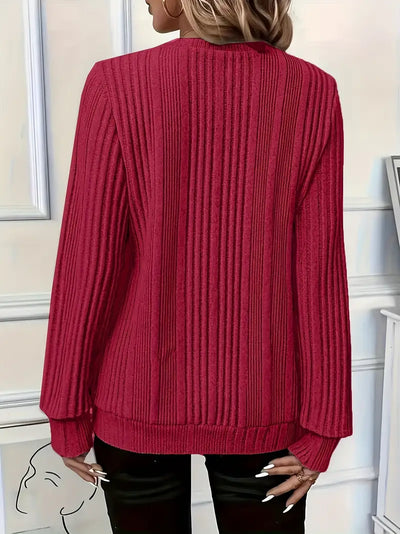 Vayla | Ladies' Zip-Up Rib-Knit Jumper