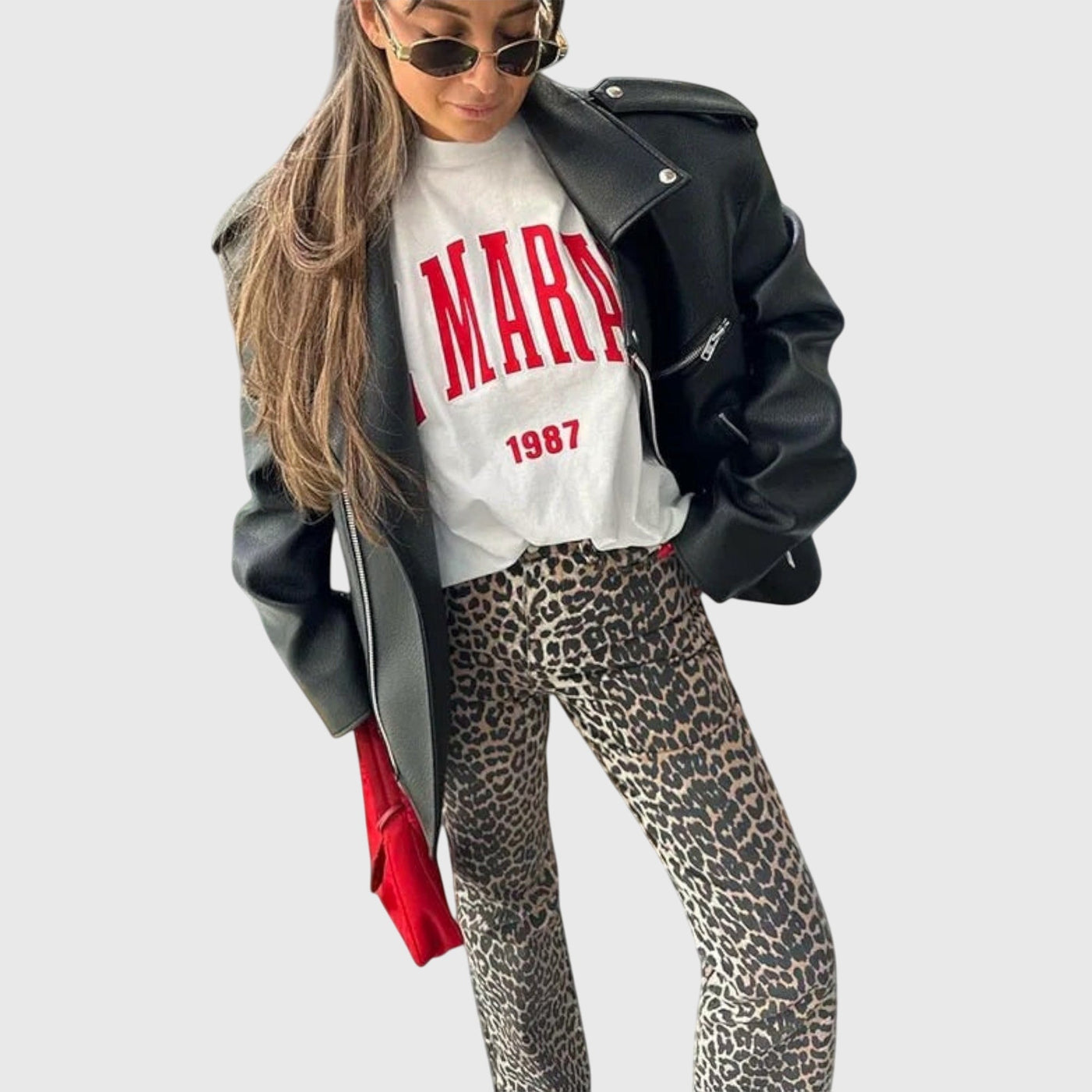 Vayla | Vintage Jeans with Leopard Print