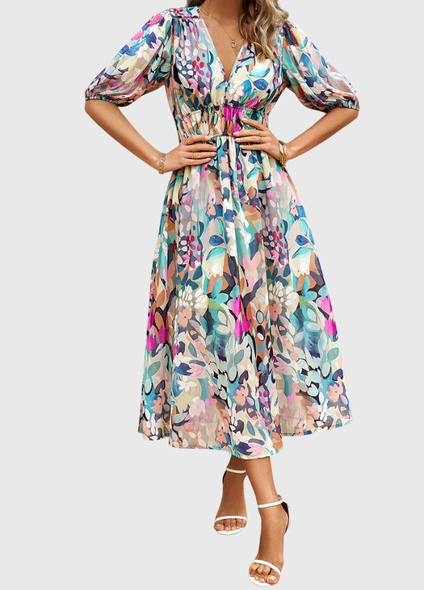 Vayla | Flattering Floral Midi Dress