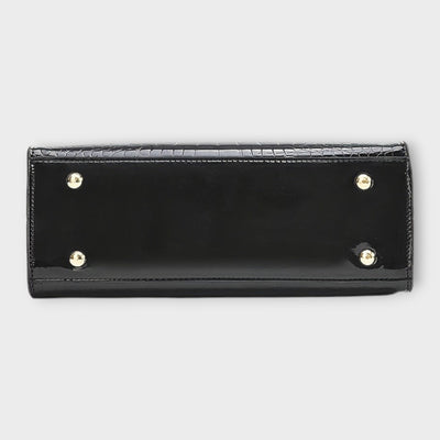 Vayla | Glossy Crocodile Pattern Handbag