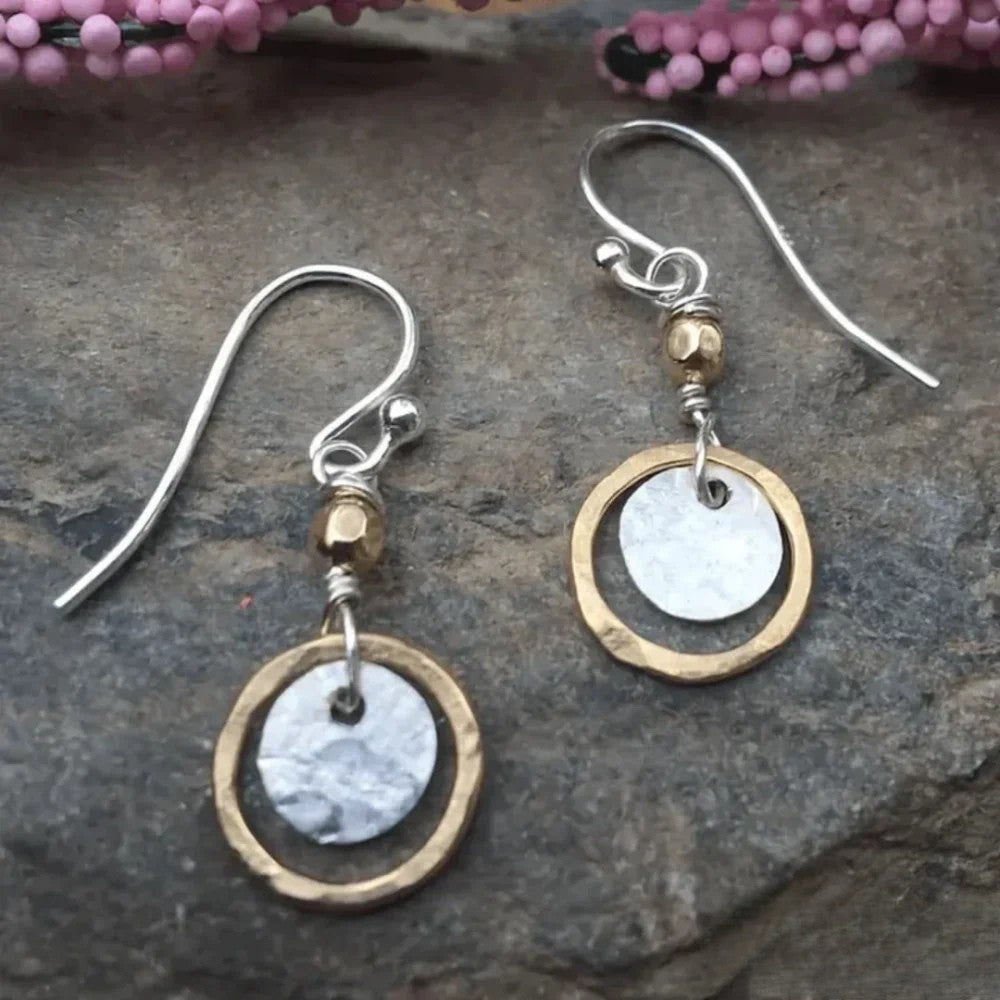 Vayla | Antique Gold and Silver Hoop Rings