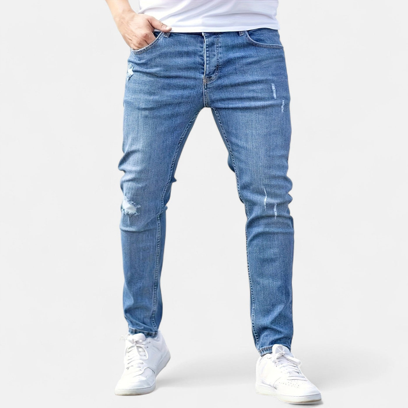 Ermes™ | Slim Fit Jeans with Ripped Design