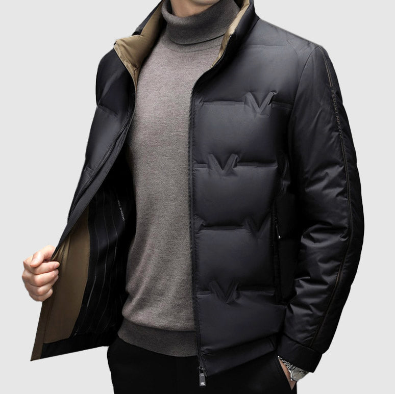 Men’s Duck Down Winter Zip-Up Jacket by Vayla