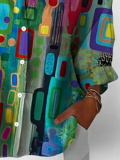 Vayla | Elegant Geometric Pattern Blouse