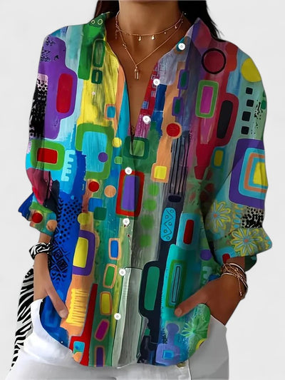 Vayla | Elegant Geometric Pattern Blouse
