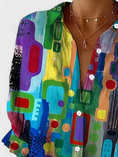 Vayla | Elegant Geometric Pattern Blouse